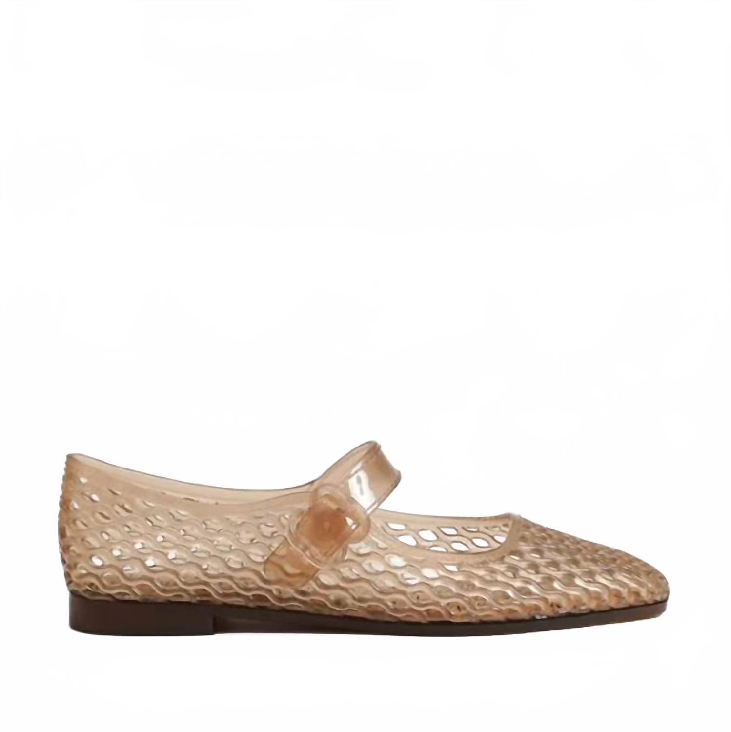 New Sam Edelman Women's Michaela Jelly Mary Jane Flat Shoes In Transparent Brown